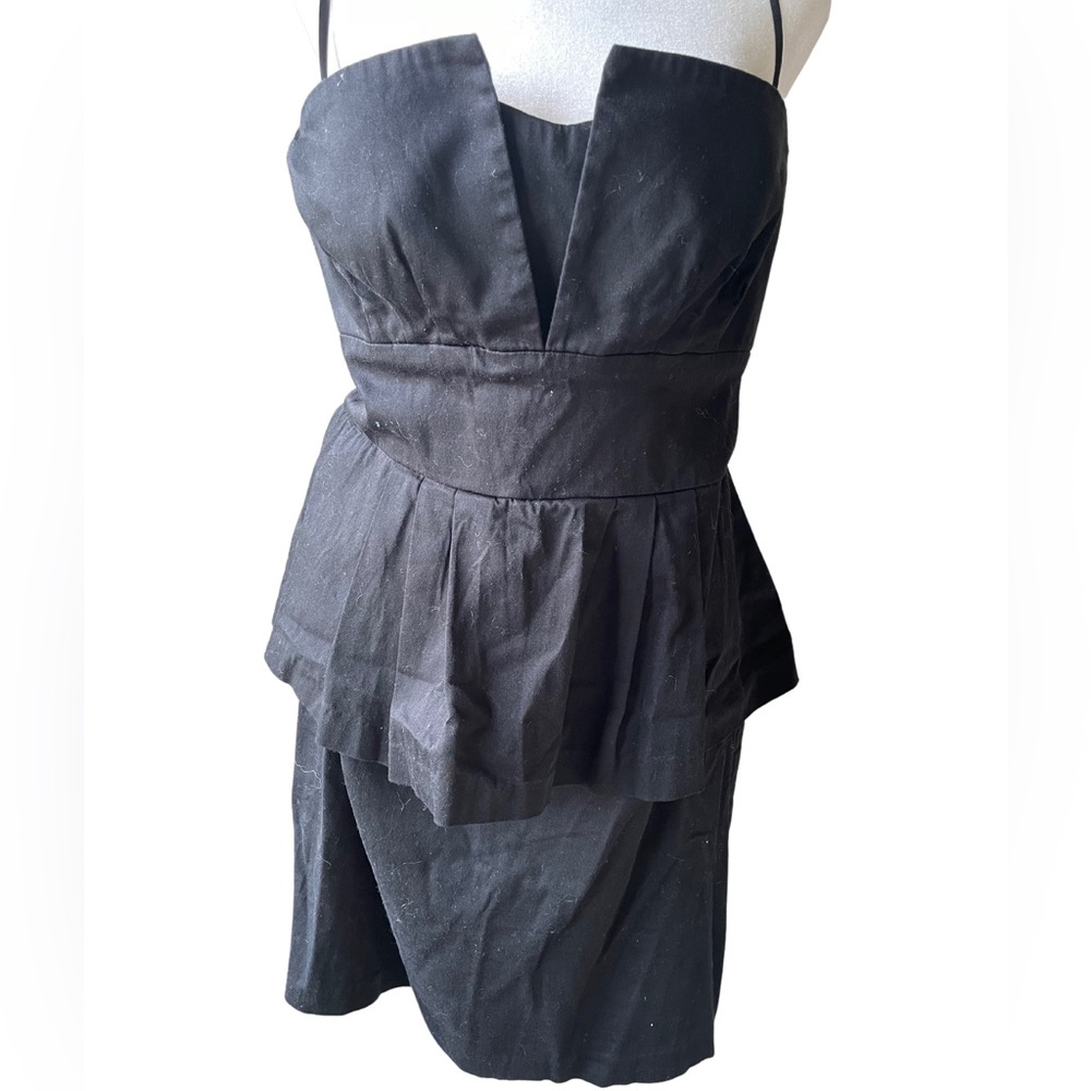Women’s Size 14 Black Strapless Peplum Dress By Be Smart